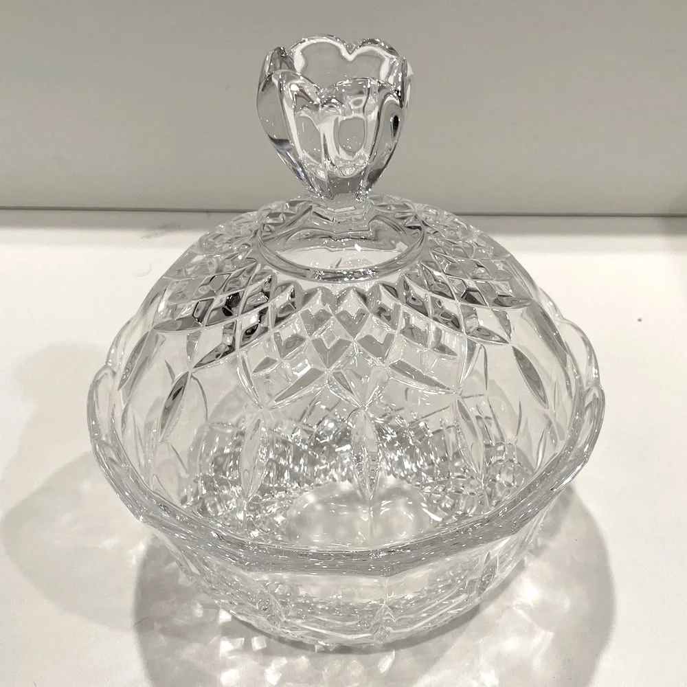 Royal Crystal Rock “Opera” Vintage Crystal Candy Dish w Lid | Italy | EUC
